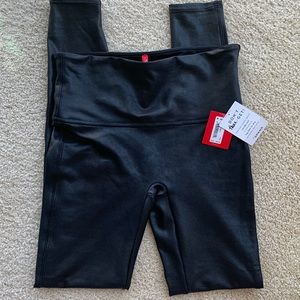 NWT faux leather Spanx leggings.